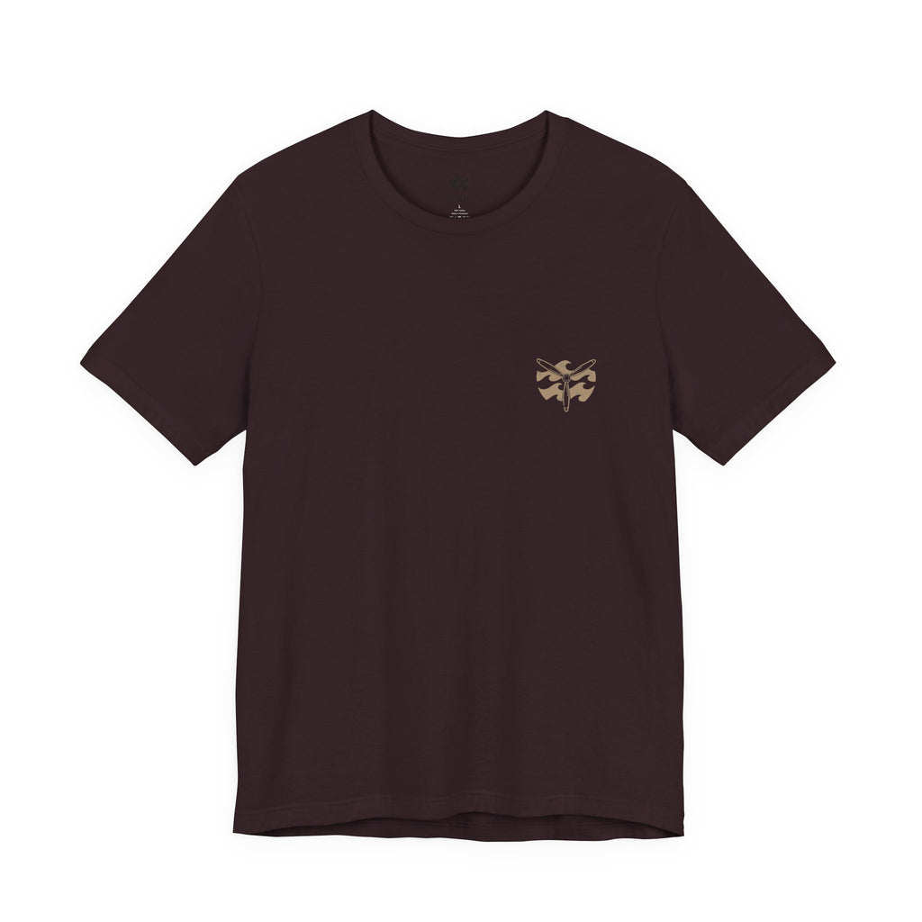 Desert Air Wing - Women's Flux Tee, graphic tee, oxblood black, front