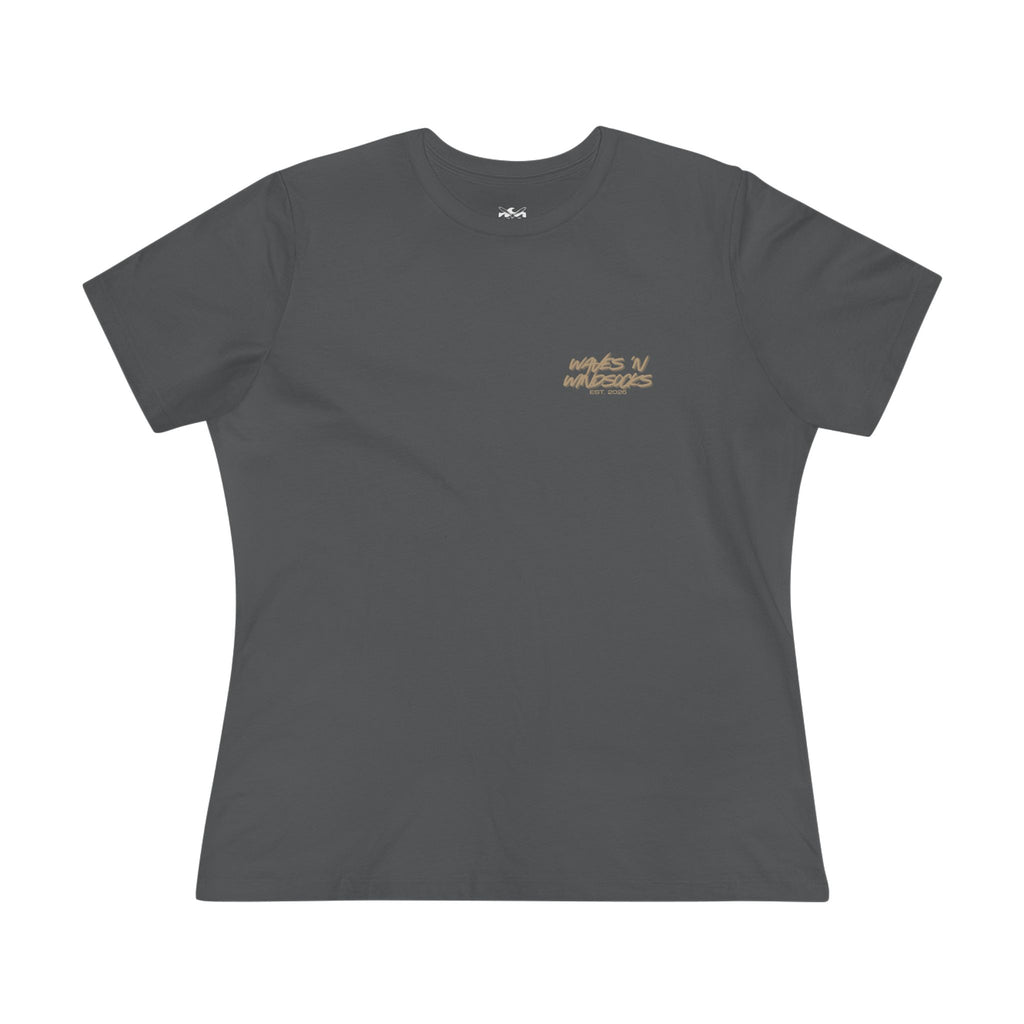 Japanese Wave - Women's Raven Tee, graphic tee, gray, front