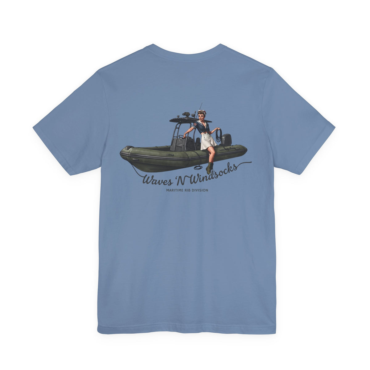 Maritime RIB Division -Unisex Tee, graphic tee, steel blue, back
