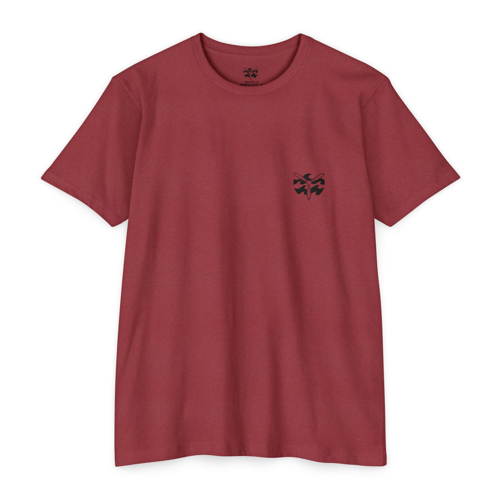 Surfer Pin-up - Men's Breach Tee, graphic tee, cardinal, front