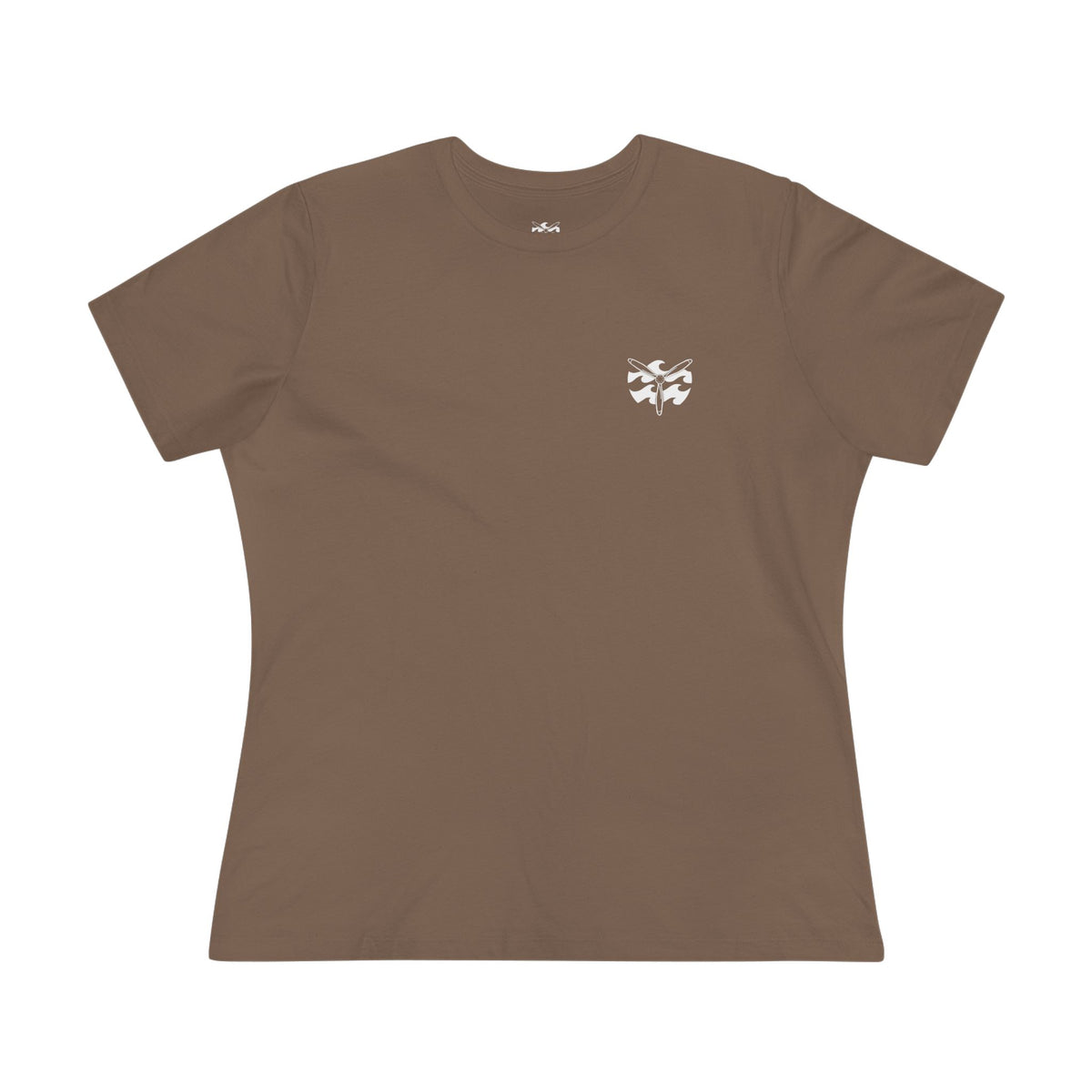 Motorcycle Beachin' - Women's Raven Tee, graphic tee, vintage brown, front