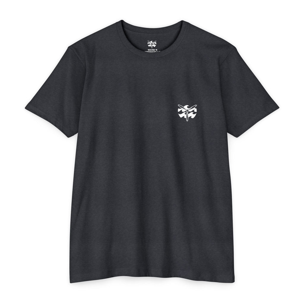 Motorcycle Beachin' - Men's Breach Tee, graphic tee, charcoal, front