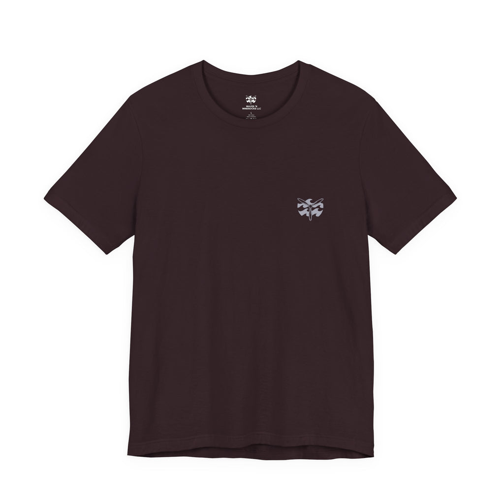 Dingo Kick-off - Men's Viper Tee, graphic tee, oxblood black, front