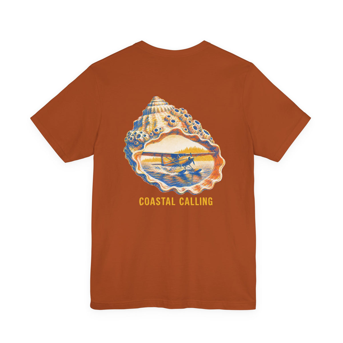 Coastal Calling - Women's Flux Tee, graphic tee, autumn, back