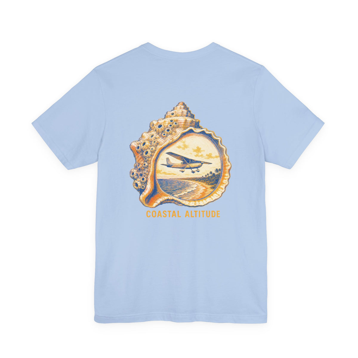 Coastal Altitude - Women's Flux Tee, graphic tee, baby blue, back