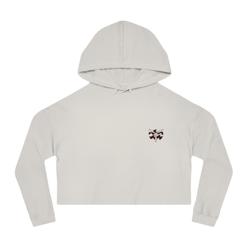 Rhodesian Off-roading Club - Women’s Bogey Cropped Hoodie, graphic tee, cropped, bone, front