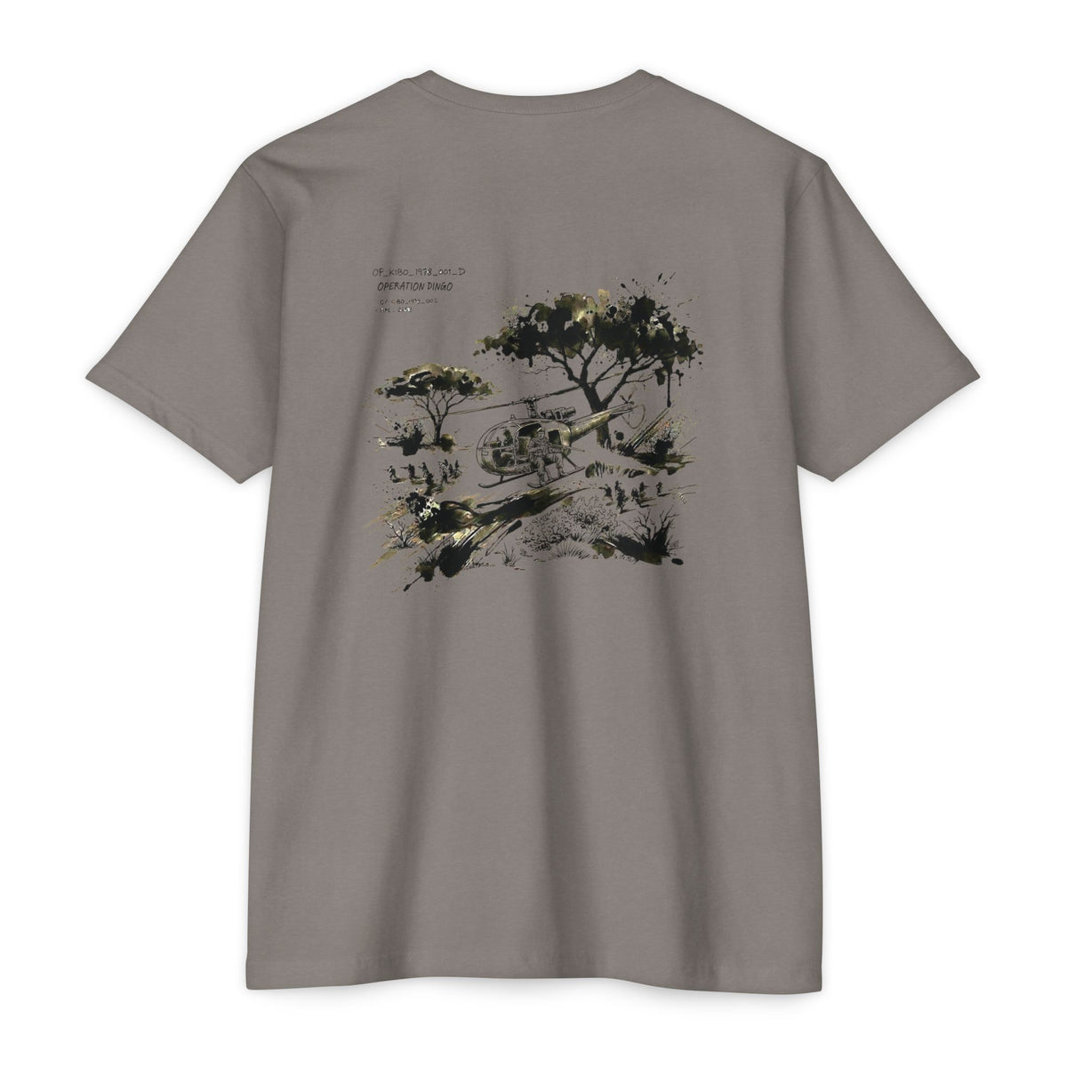 Operation Dingo - Men's Viper Tee, graphic tee, stone gray, back