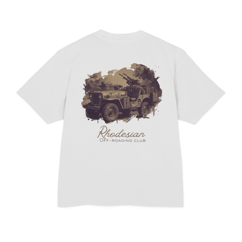 Rhodesian Off-Roading Club - Men's Juggernaut Tee, graphic tee, lunar rock, back
